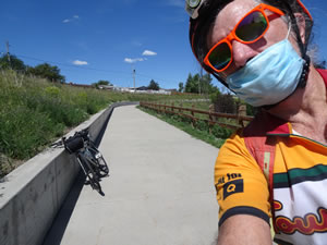 Ted with his bike near trail in Cheyenne, Wyoming.