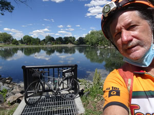 Ted with his bike at park in Cheyenne, Wyoming.