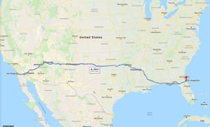 Map of Ted's American Journey