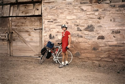 Ted next to his bike at Hubbel Trading Post in Ganado, Arizona.