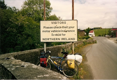 Ted's bike near the boarder of Northern Ireland.