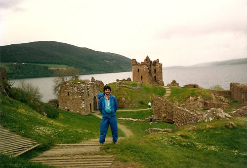 Ted in front of Unquhart castle, Scotland.