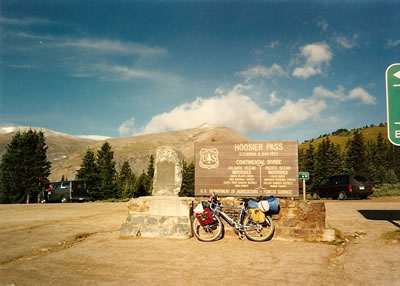 Ted's bike at Hoosier Pass near Alma, Colorado.