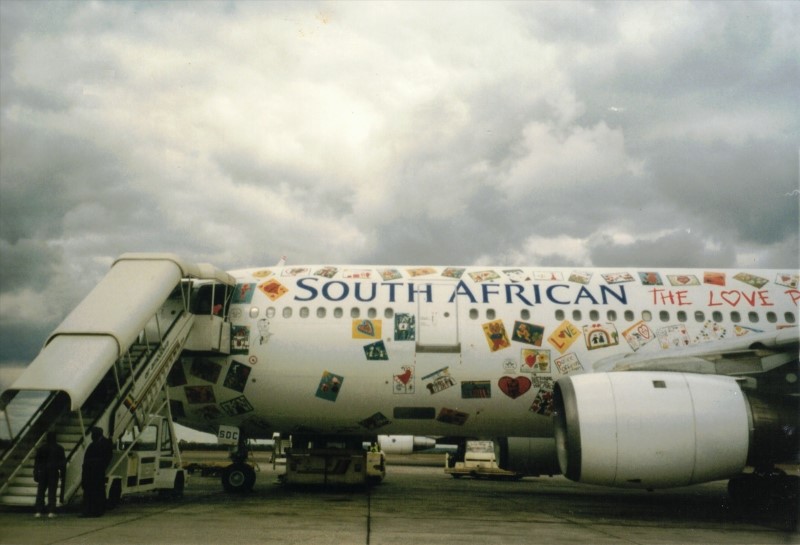 The plane Ted flew in from Johannesburg, South Africa to Harare, Zimbabwe.