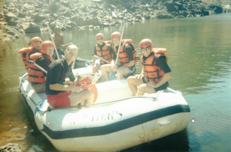 Our group getting ready to raft the Zambezi River near Victoria Falls.