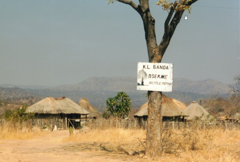 A bike shop next to a quiet highway between Dete and Sianzyundu.