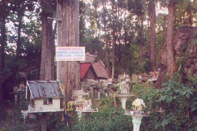 A cemetery on the top of a pass in Northern Thailand.