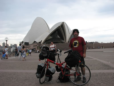 Ted in front of the Sydney opera house