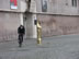 Rome - Biker near man statue (man earning a living in custom)