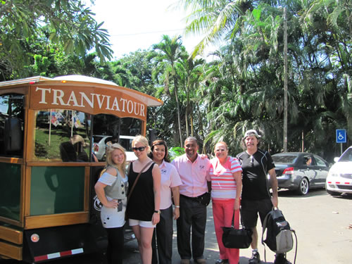Panama Canal tour bus group, Panama