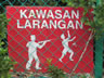 Sign near botanic garden in George town on the island of Penang, Malaysia