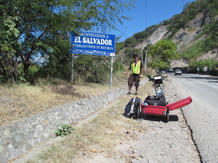 Ted at the border of El Salvador. 