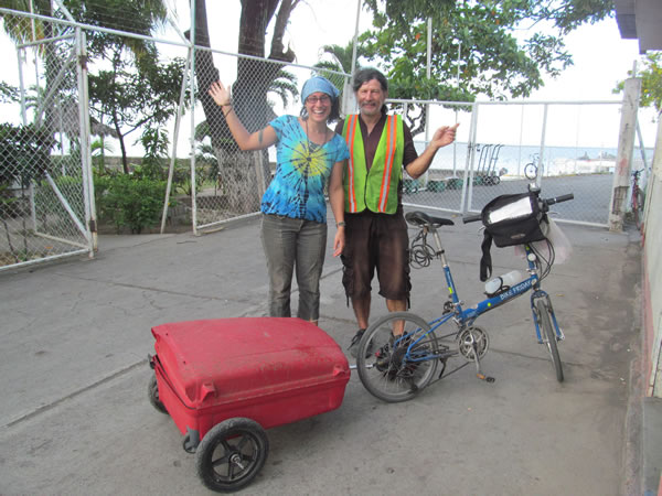 A lady Ted met as he was leaving Ometepe Island, Nicaragua.  She had biked from Northern Alaska to Ometepe Island and was planning on continuing to Tierra Del Fuego of the southern tip of South America.