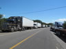 Trucks in Nicaragua waiting to enter Honduras