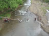 People cleaning up in river in Nicaragua