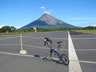 Ted’s bike on Ometepe Island with Volcano Concepcion in background in Nicaragua. 