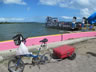 Ted’s bike with boat he took from Ometepe Island, Nicaragua in background.