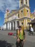 Ted with his bike in front of church in Granada, Nicaragua.
