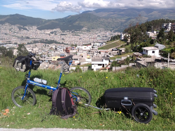 Ted’s bike as he is leaving Quito, Ecuador
