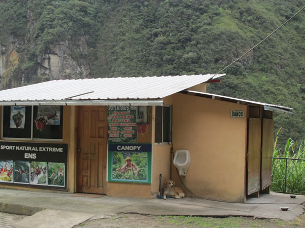Zipline near highway between Banos, Ecuador to Puyo, Ecuador