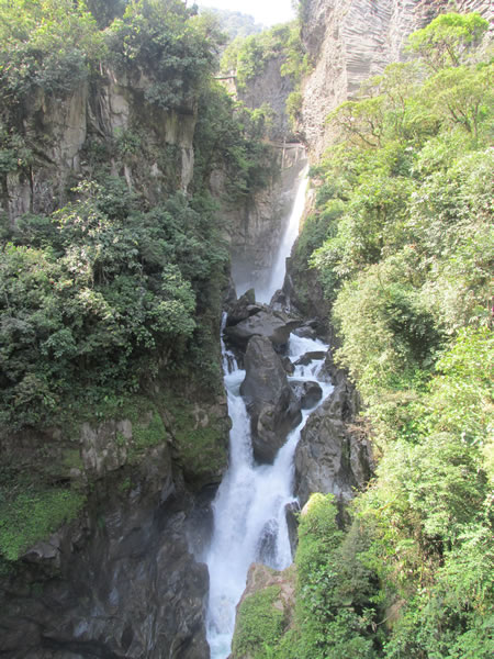 Pailon Del Diablo waterfall near Banos, Ecuador