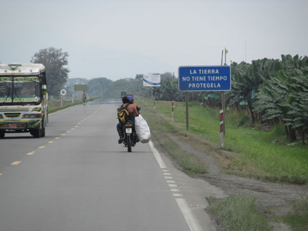 Motorcycle near Dole Farm close to El Triufo, Ecuador.