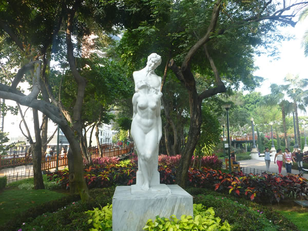 Statues at Malecon 2000 in Guayaquil, Ecuador.
