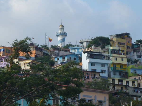 Lighthouse on top of hill in Guayaquil, Ecuador.