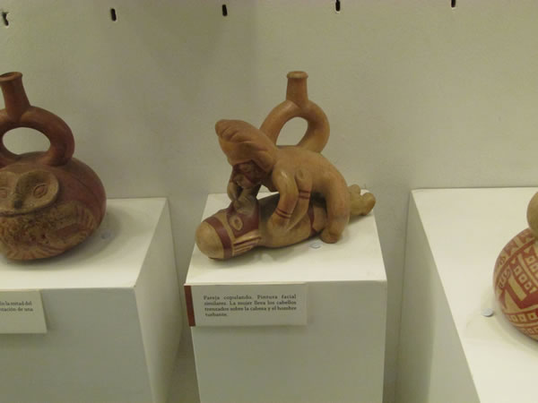 Ancient Pottery in Museum in Lima, Peru.