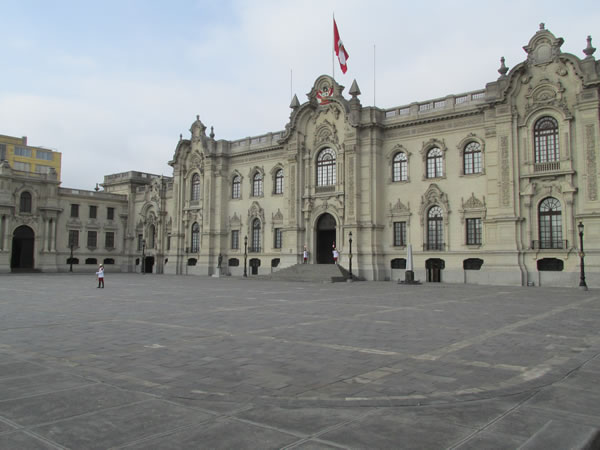 Lima Parliament Building in historic center of Lima, Peru.