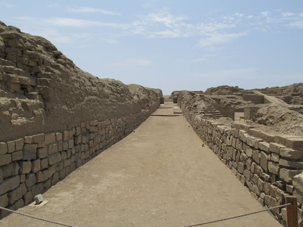 Path located at the archeological site Pachacamac south of Lima, Peru.