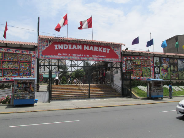 Indian Market in Mariflower district of Lima, Peru.