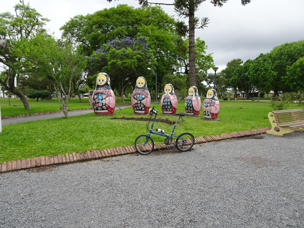 Russian dolls at park in San Javier, Uruguay.