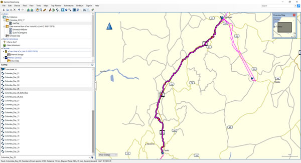 Day 5, Friday, November 18, 2016 - Route Map – Pasto to Popayan, Colombia.