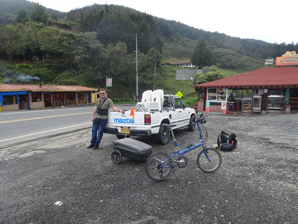 The guy that gave Ted a ride over last uphill before Medellin, Colombia.