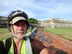 Ted and his bike near wall that surrounds the historic district of Cartagena, Colombia.