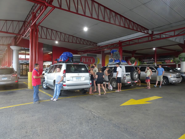 Panama City, Panama – Four wheel drive vehicles getting ready to head to Carti, Colombia.