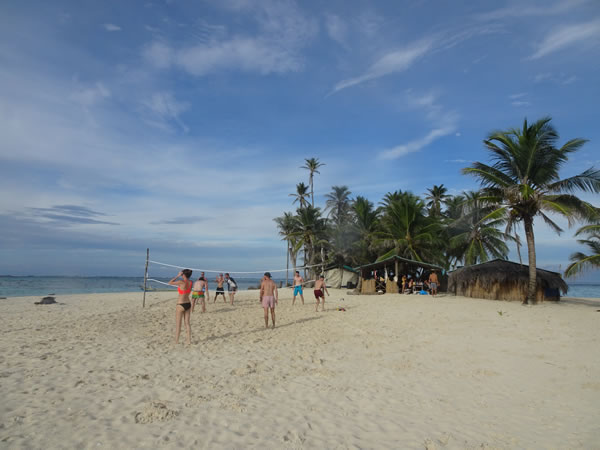 First night on San Blas islands, Panama.  This island was about 100 ft in diameter and was privately owned and occupied by a single Kuna Indian Family.