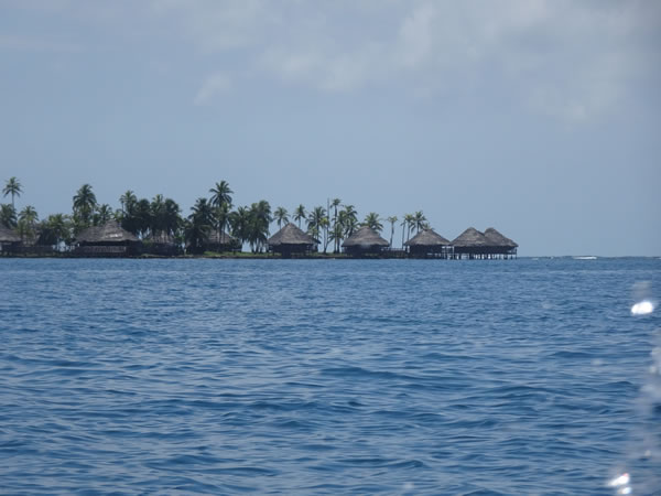Huts on a San Blas island in Panama.