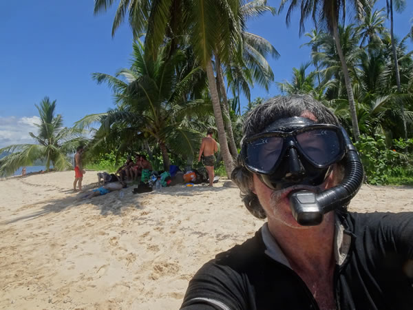 Ted get ready to snorkel near an uninhabited San Blas island, Panama.