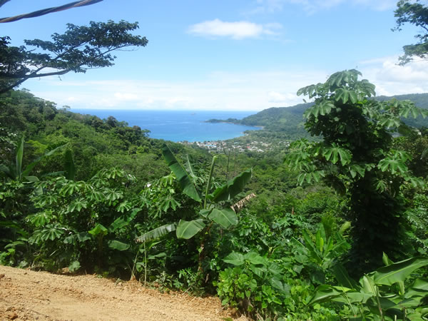 View of Capurgana, Colombia, on hill between Sapzurro, Colombia and Capurgana, Colombia.
