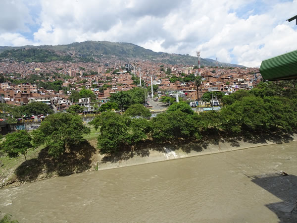 Medellin, Colombia – Poles are for tram to Arvi Park.