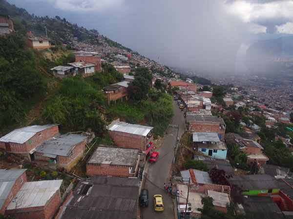 Medellin, Colombia seen from tram leaving Arvi Park.