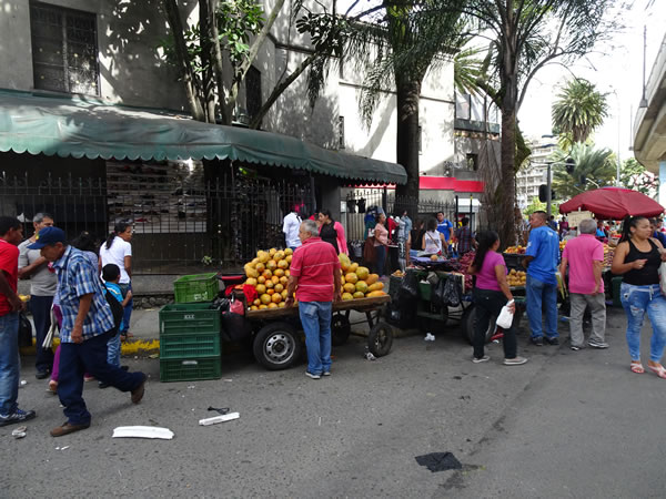 Market near city center of Medellin, Colombia.