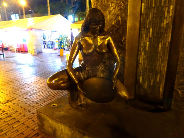 Statue near park of Poblado neighborhood of Medellin, Colombia.
