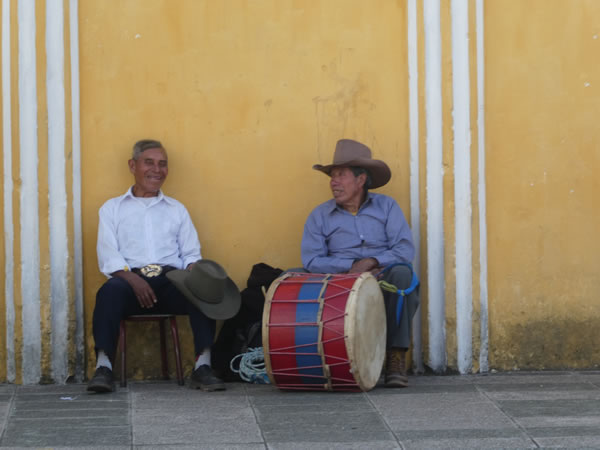 Drummer in small town between Chimaltenango and Antigua, Guatemala.