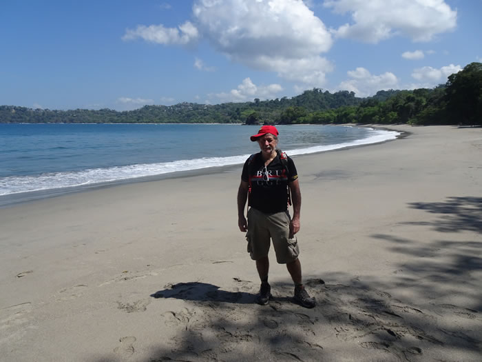 Ted on beach at Manual Antonio National Park, Costa Rica.
