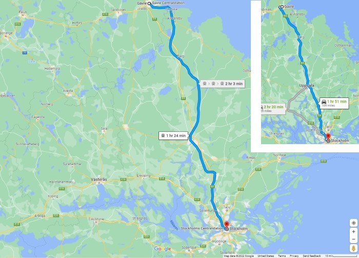 Day 20, Saturday, August 27, 2022– Train 109 miles – Gavle, Sweden to Stockholm, Sweden.