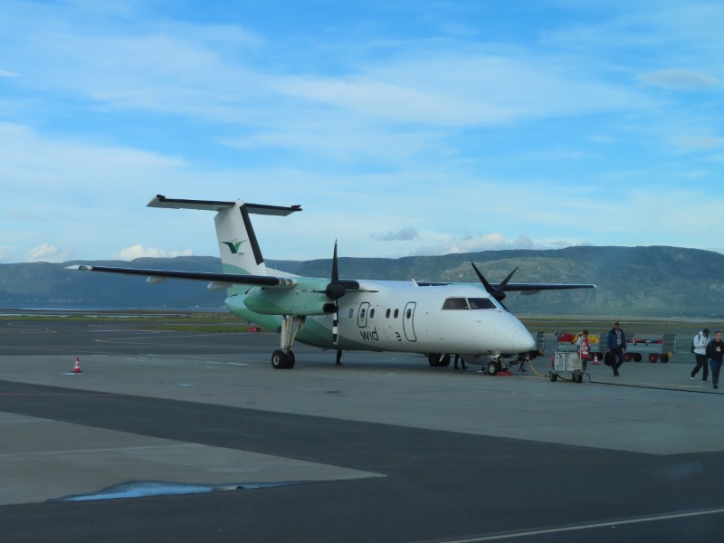 The plane Ted took to get form Troms, Norway to Honningsvg, Norway.