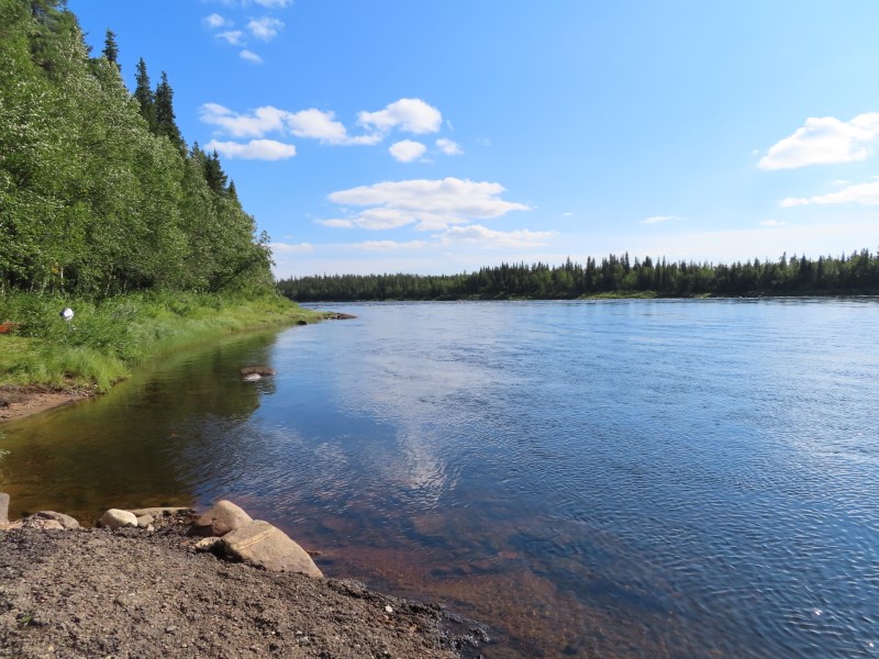 Muonio River near highway E8 close to Muonio Finland.